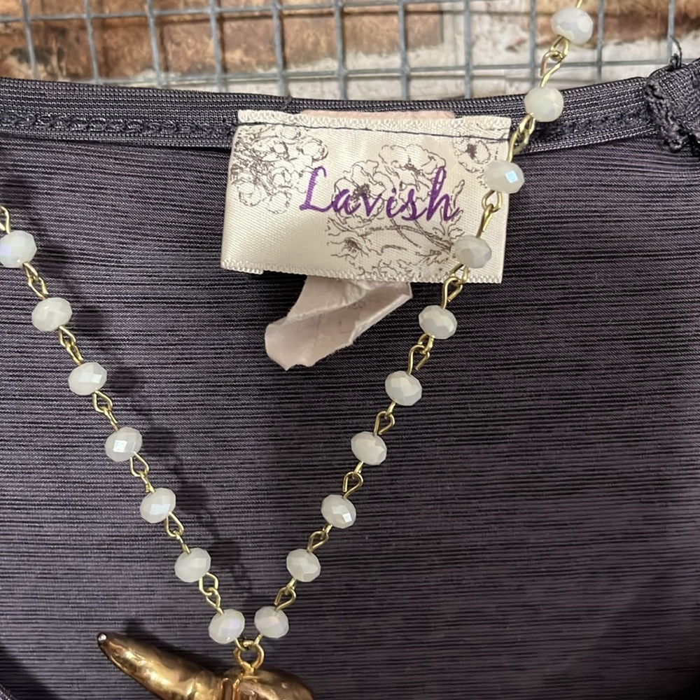 Lavish Charcoal Ruffle Tank Top - Picture 2 of 4